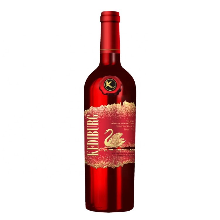Customized wine lalel waterproof adhesive private label UV process red wine labels sticker Letterpress printing for bottle label