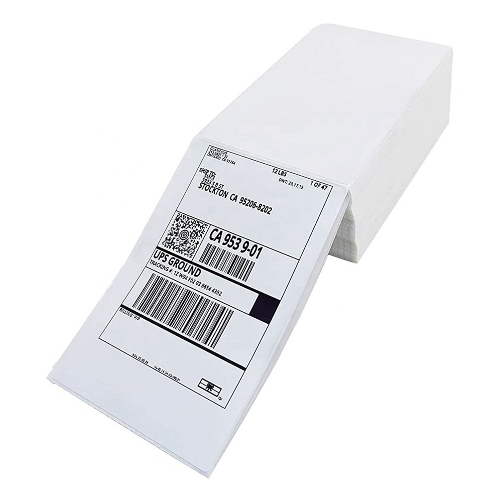 4x6 (100x150mm) Direct Thermal Fold Labels Waterproof Adhesive Paper Stickers for Custom Shipping Labels