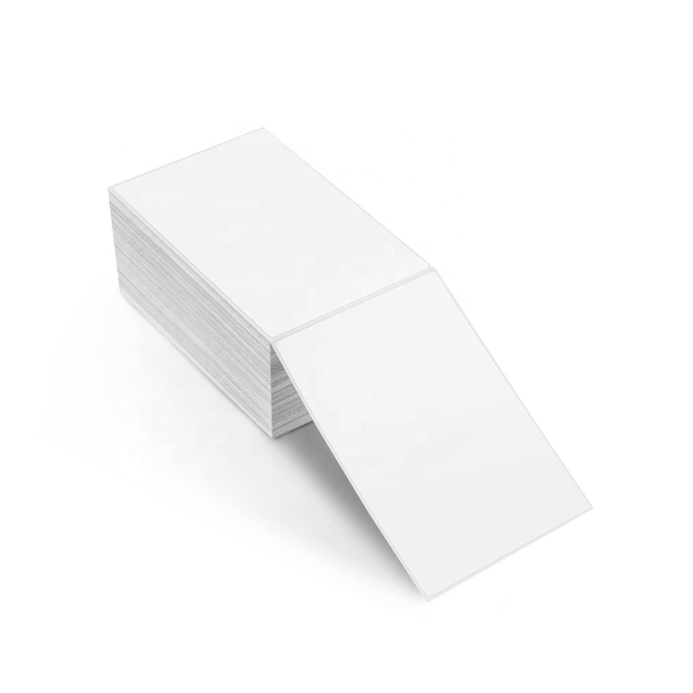 4x6 (100x150mm) Direct Thermal Fold Labels Waterproof Adhesive Paper Stickers for Custom Shipping Labels