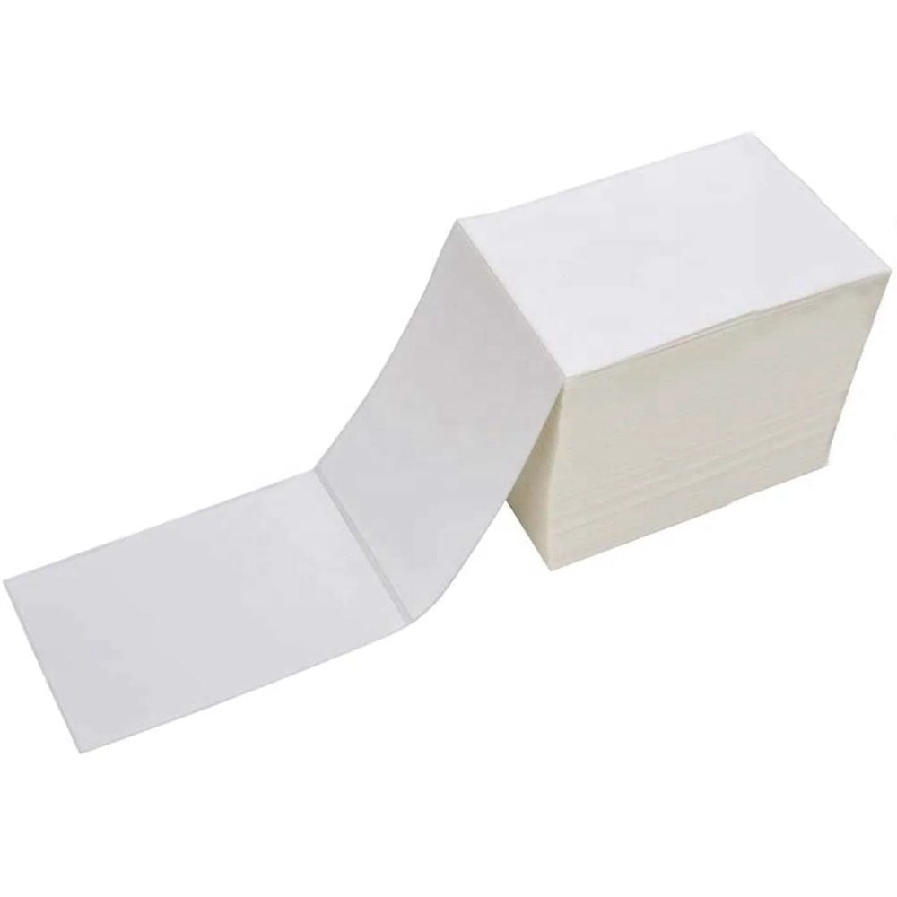 4x6 (100x150mm) Direct Thermal Fold Labels Waterproof Adhesive Paper Stickers for Custom Shipping Labels