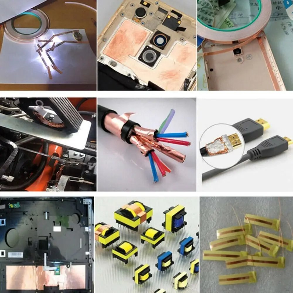 Copper Foil Tape,Copper Tape Double-Sided Conductive with Adhesive for EMI Shielding,Paper Circuits Electrical Repairs Grounding