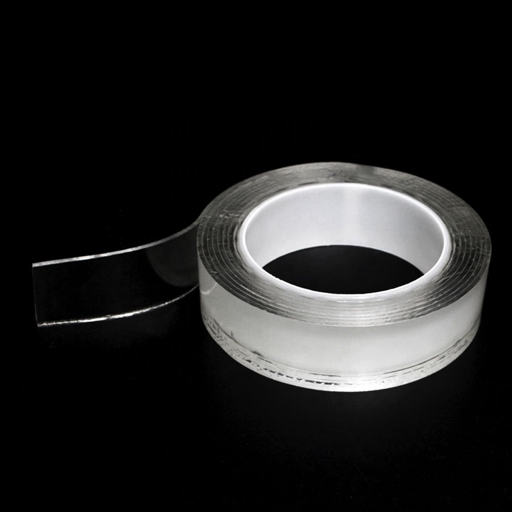 1- Custom Logo Package Removable Recyclable Washable Transparent Color Double Sided Nano Mounting Self Adhesive Tape