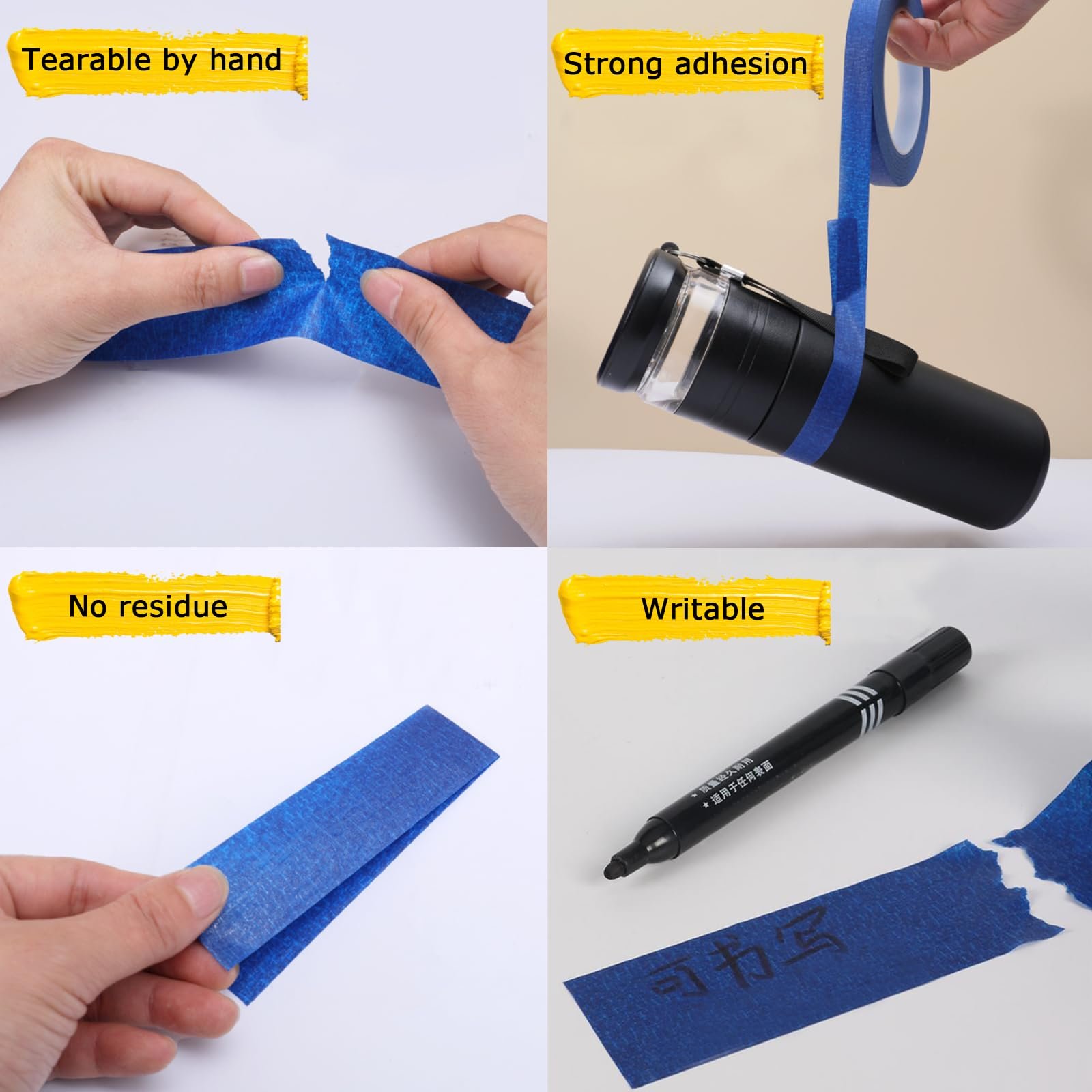 Manufacturer Custom Printing Automotive Crepe Paper Adhesive Tape Car Anti Uv 14 Days Painter Painting Blue Masking Tape
