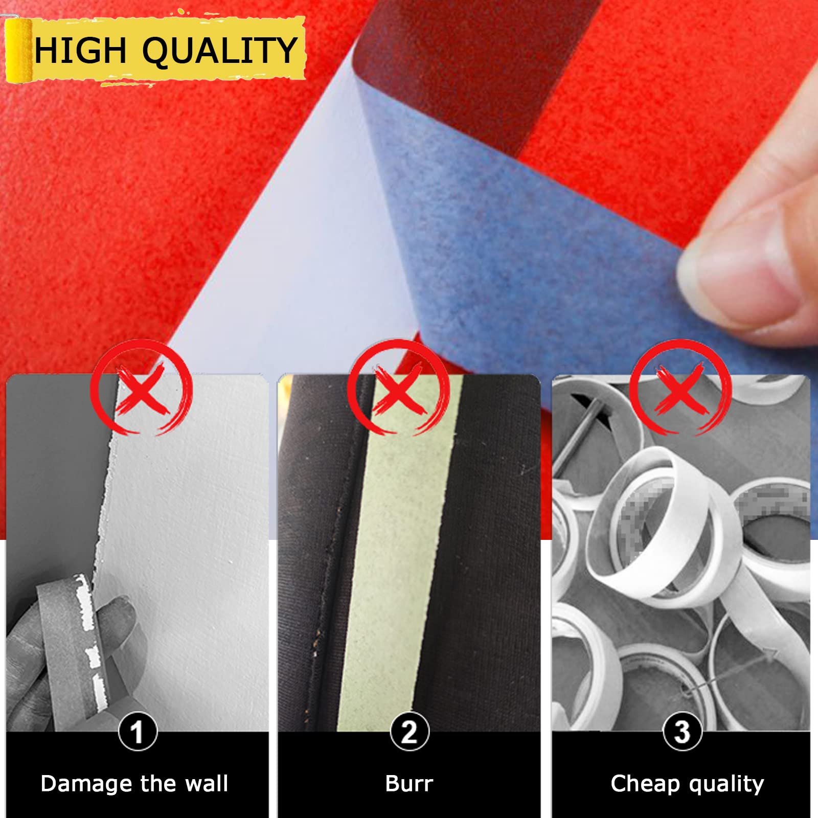 Manufacturer Custom Printing Automotive Crepe Paper Adhesive Tape Car Anti Uv 14 Days Painter Painting Blue Masking Tape