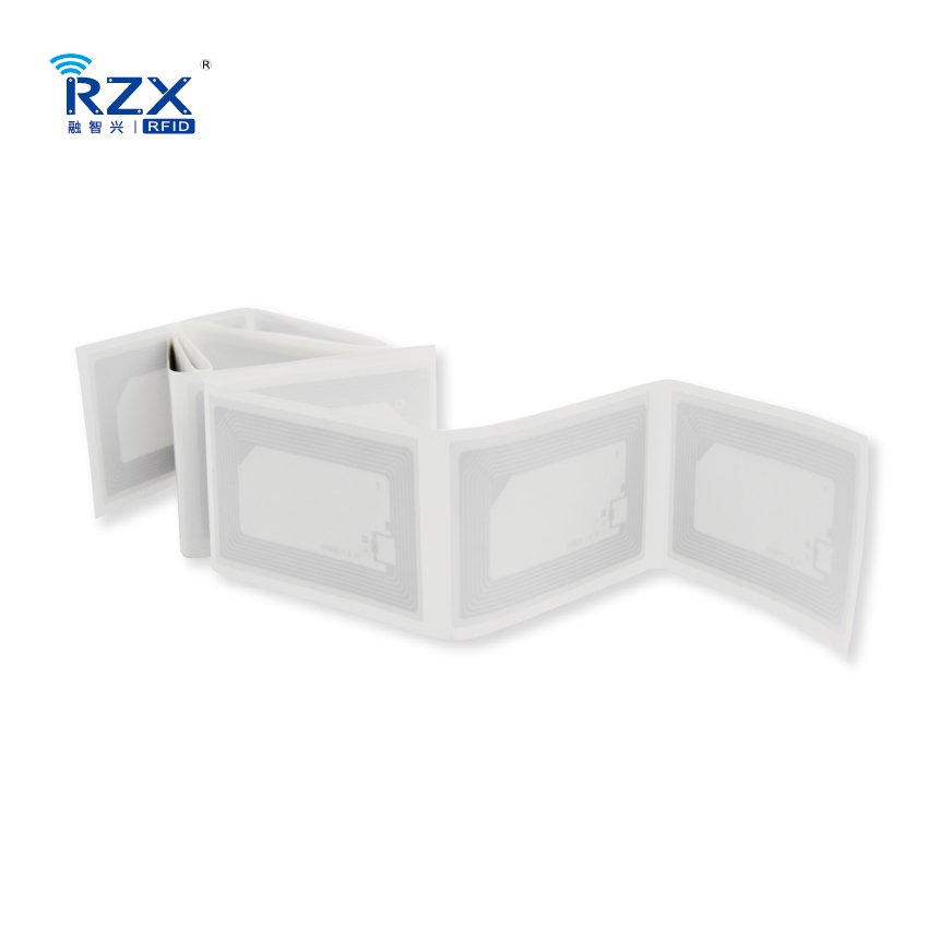 Book inventory management self adhesive 50x80mm 13.56Mhz ICODE SLIX ISO 15693 library rfid tag