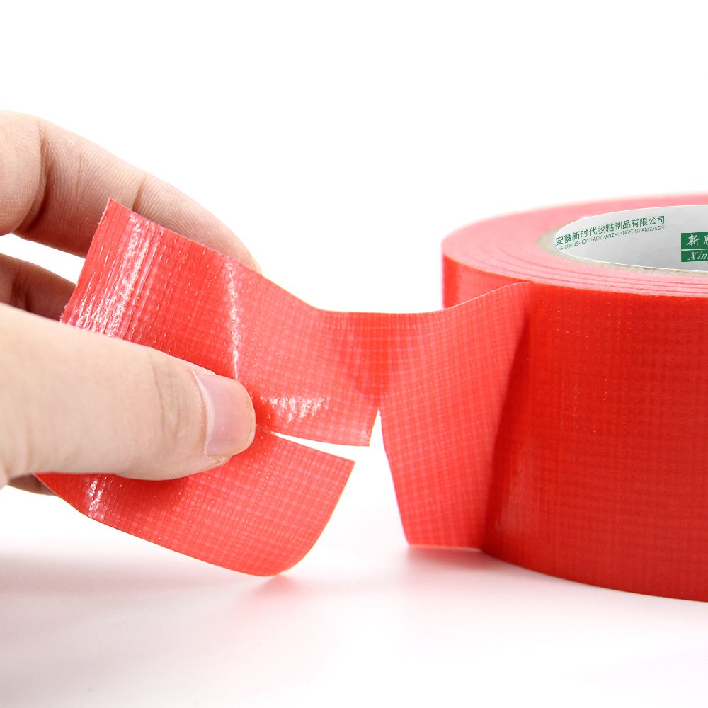 Construction Grade Poly Sheathing Tape UV Resistant Contractor High Tack Solvent Red Adhesive Tuck Stucco Tape