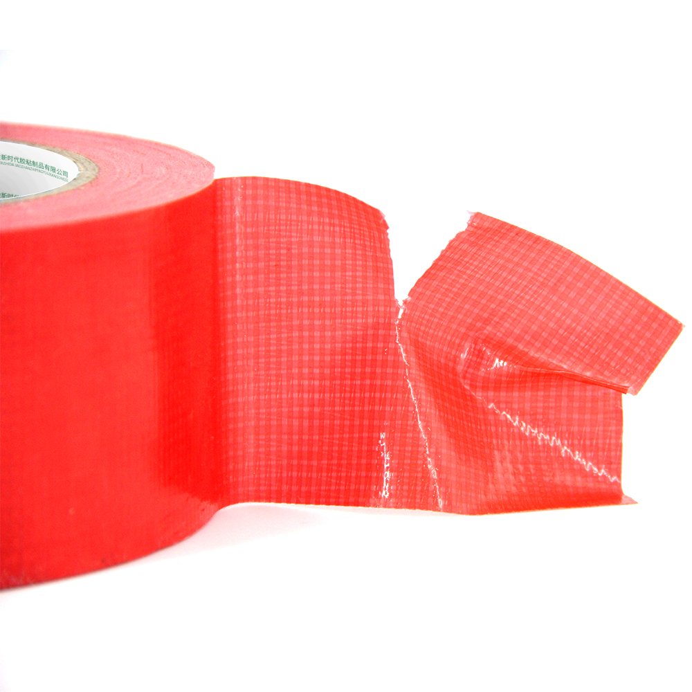 Construction Grade Poly Sheathing Tape UV Resistant Contractor High Tack Solvent Red Adhesive Tuck Stucco Tape