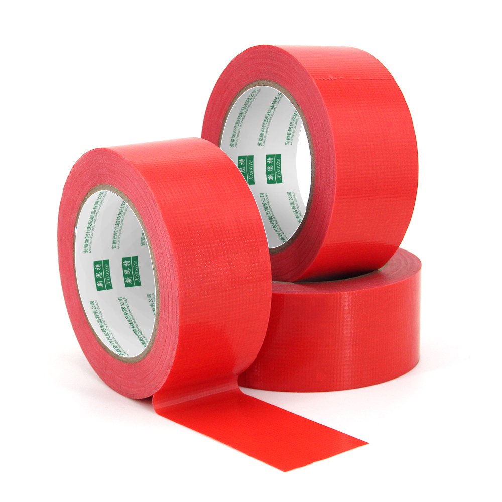 Construction Grade Poly Sheathing Tape UV Resistant Contractor High Tack Solvent Red Adhesive Tuck Stucco Tape