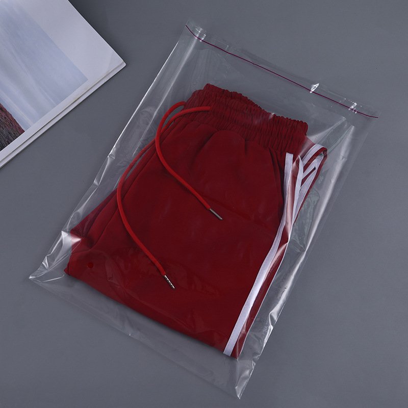 Custom logo printed clear self adhesive waterproof poly bag garment jewelry packaging transparent bag OPP bags for clothing