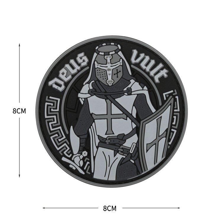 Spot Deus Vult Crusader PVC armband, morale badge, patch, Velcro, adhesive seal, soft adhesive