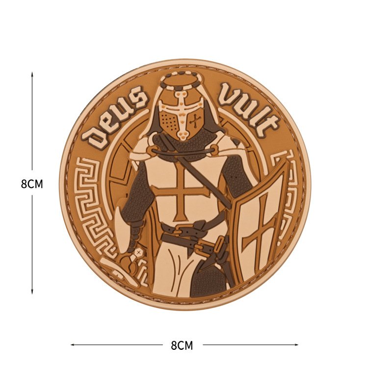 Spot Deus Vult Crusader PVC armband, morale badge, patch, Velcro, adhesive seal, soft adhesive