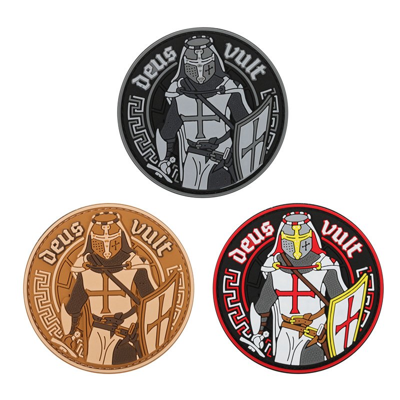 Spot Deus Vult Crusader PVC armband, morale badge, patch, Velcro, adhesive seal, soft adhesive