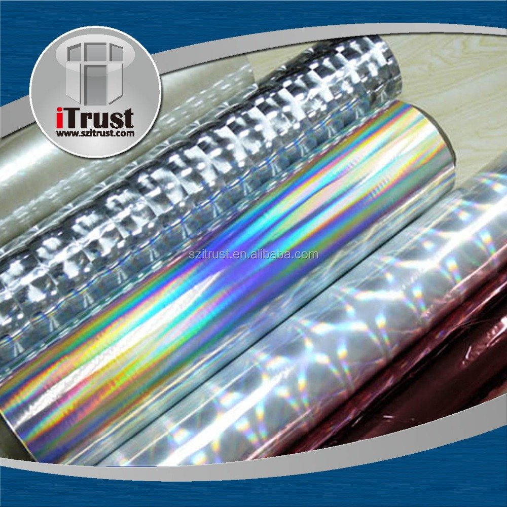 2024 Hot selling Self Adhesive Hologram Sticker Rectangular Sticker Waterproof Bopp Holographic Plastic Film Roll