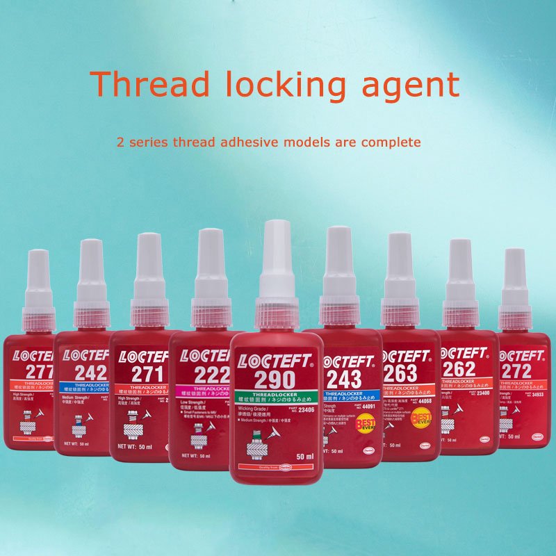 Medium Strength 290 Anaero Screw Glue General Purpose Blue Liquid 1300-3000 mpa Practical Adhesive Stainless Steel Tin Sealant