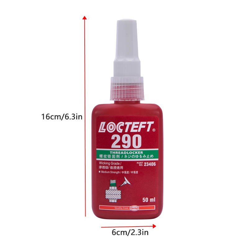 Medium Strength 290 Anaero Screw Glue General Purpose Blue Liquid 1300-3000 mpa Practical Adhesive Stainless Steel Tin Sealant