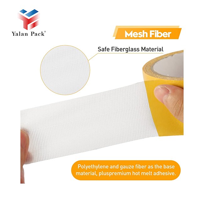 Custom Size Household Adhesives Fiber Tape Sided Fiberglass Mesh Tape Double Sided Mesh Tape