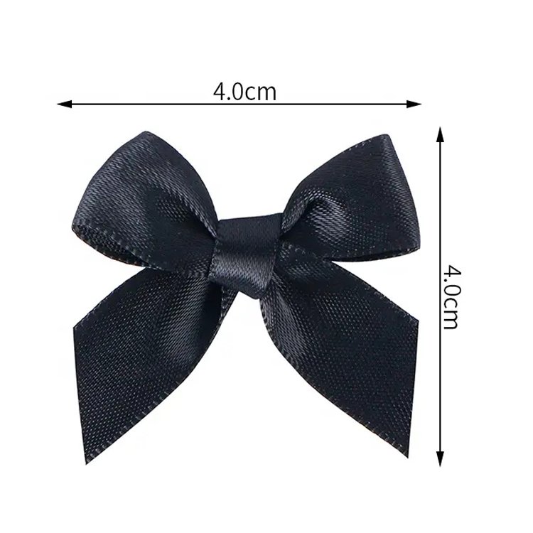 Bestking Industry Wholesale Custom Pre Made Mini Self Adhesive Bows Red Satin Gift Ribbon Bow for Greeting Card