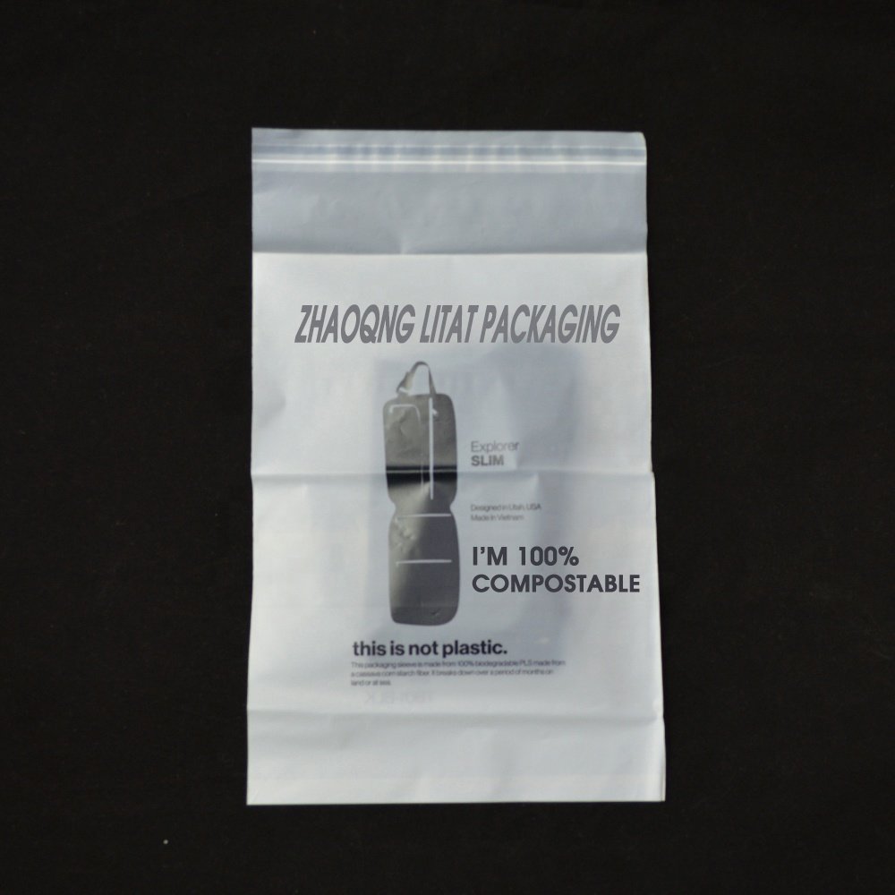 biodegradable bag customized biodegradable cornstarch PLA self adhesive sealing bag for scarf packing