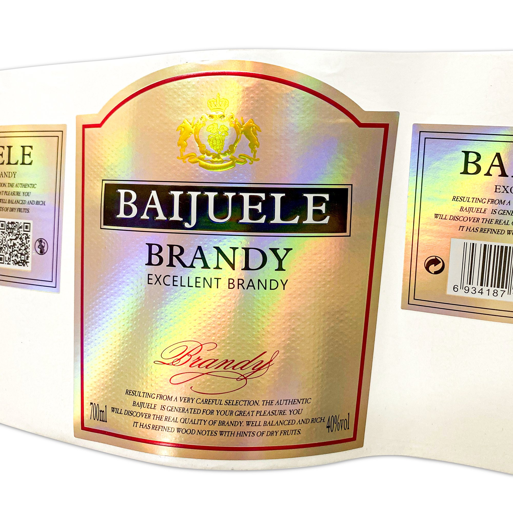 Hot Selling Customised Red Wine Bottle Labels Private PET Sticker Waterproof Adhesive Glossy Beer Beverages Minimum Order 100pcs