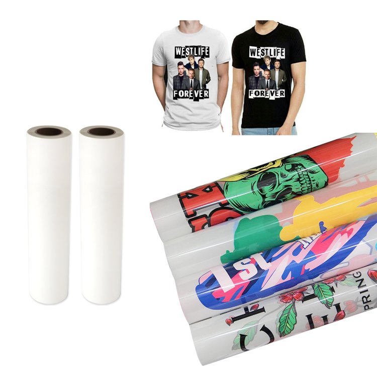 High Quality 75u Hot Peel 60cm X 100m Size 24 Inch Adhesive Roll Film 60 cm 60cm DTF PET Film For DTF Printing