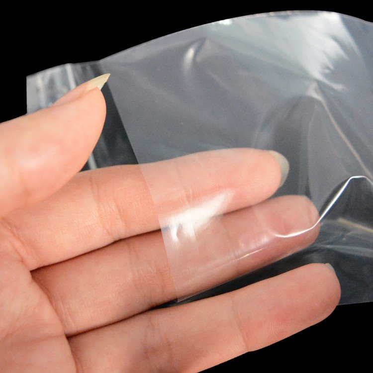 Custom sizer Accepted Clear LDPE Poly Bag with Suffocation Warning Plastic Polybag with Adhesive Peel and Seal Recyclable