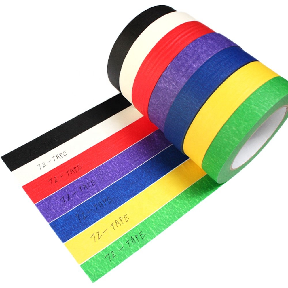 1- Recyclable Rainbow Colorful Spray Paint Masking Craft Packing Idea DIY Decoration Crepe Paper Self Adhesive Tape