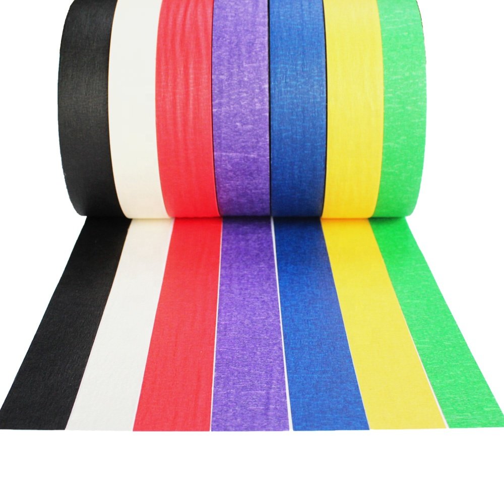 1- Recyclable Rainbow Colorful Spray Paint Masking Craft Packing Idea DIY Decoration Crepe Paper Self Adhesive Tape