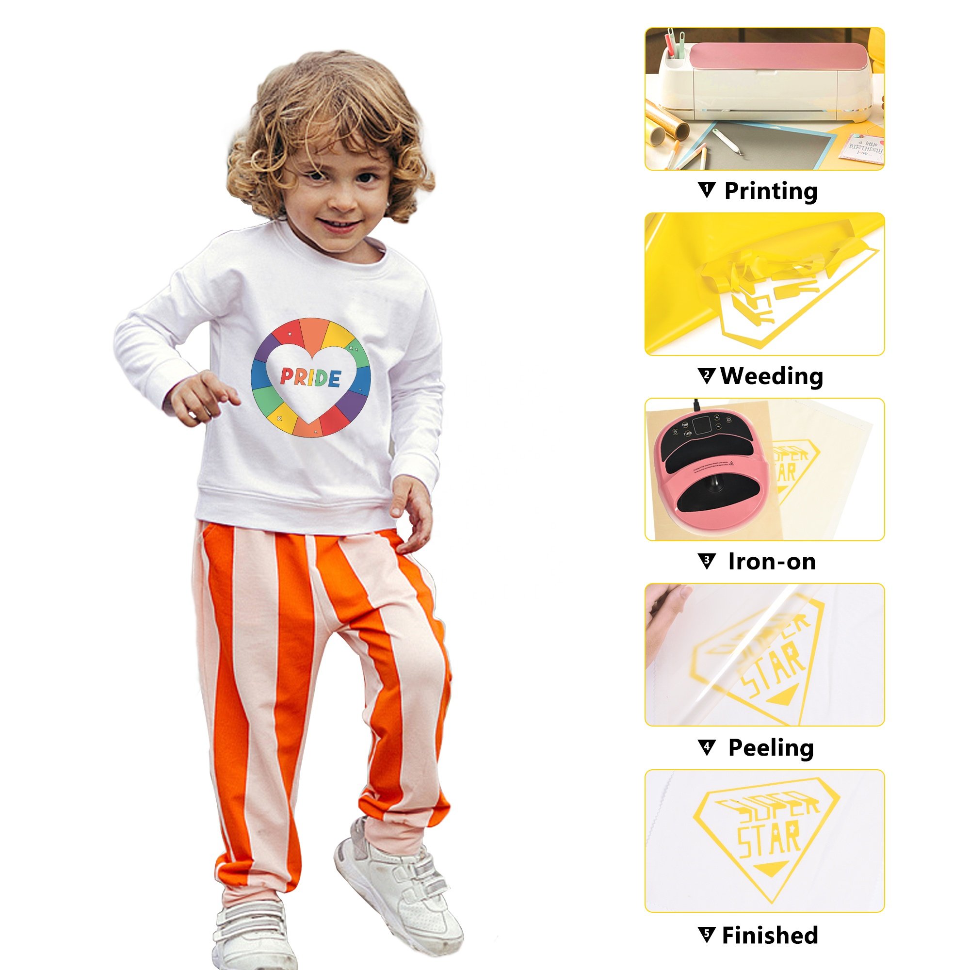 Guangyintong HTV Small High Quality Glossy Pvc Self Adhesive Vinyl For Dance Floor Wedding Heat Transfer Vinyl For Shirt