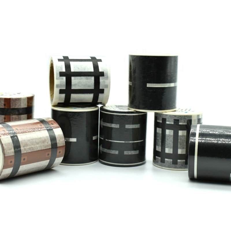 Wholesale Custom Waterproof Adhesive Duct Tape Kids Custom Road Washi Tape Masking Paper Painting Die Cut Car Road Washi Tape