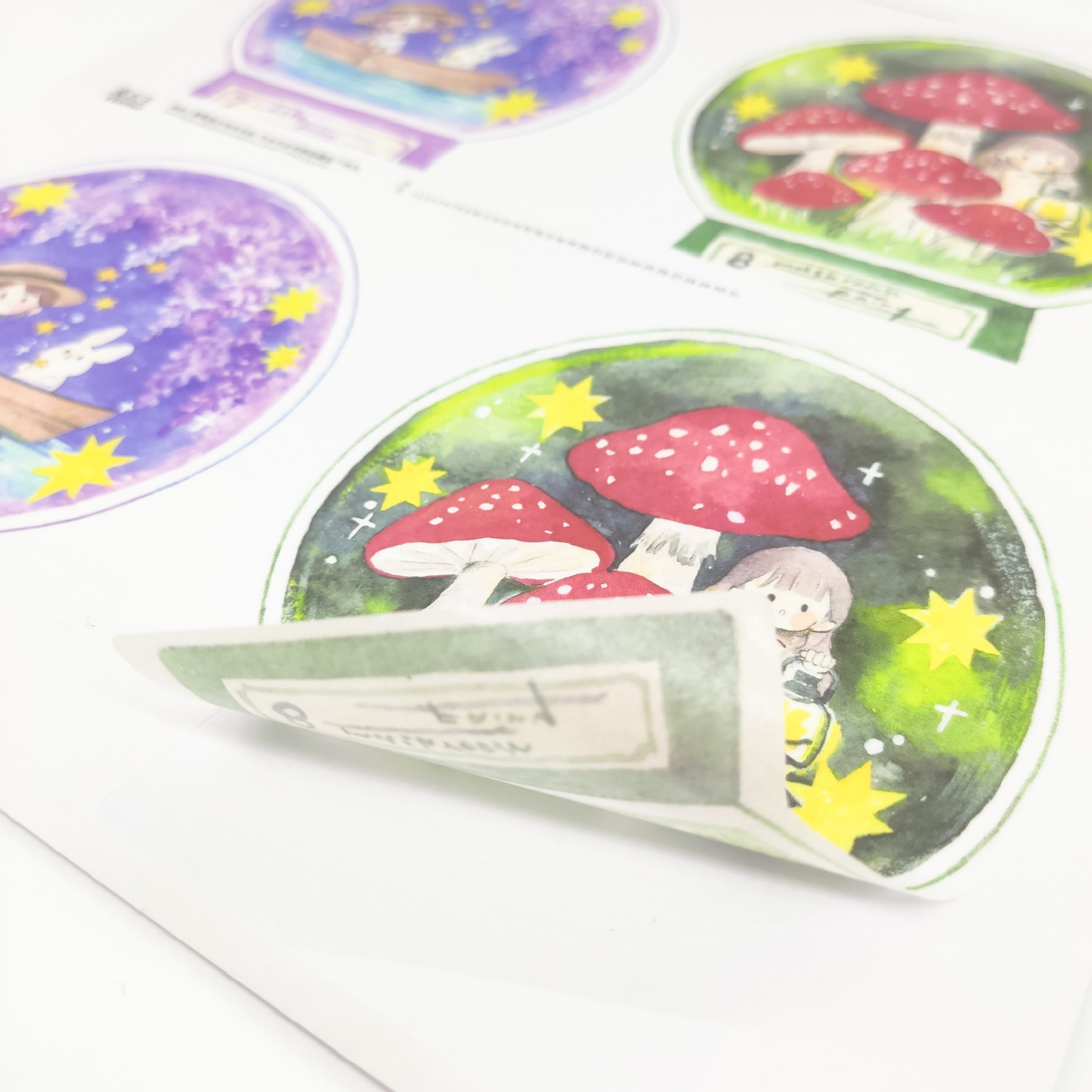Reusable Custom Design Personalized Logo Self Adhesive Waterproof Washi Sticker Sheet Vinyl Cartoon Die Cut Sticker
