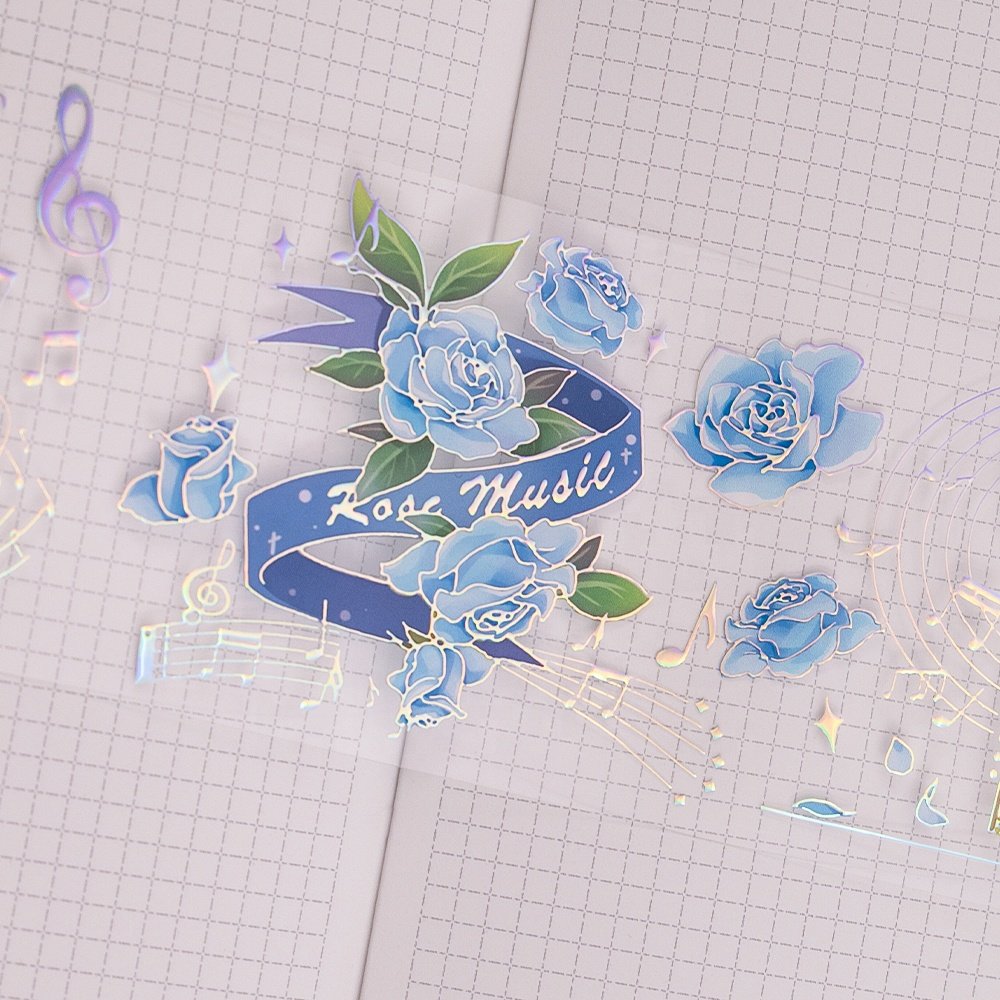 Manufacturer flowers set adhesive tape roll transparent foil washi pet tape custom print