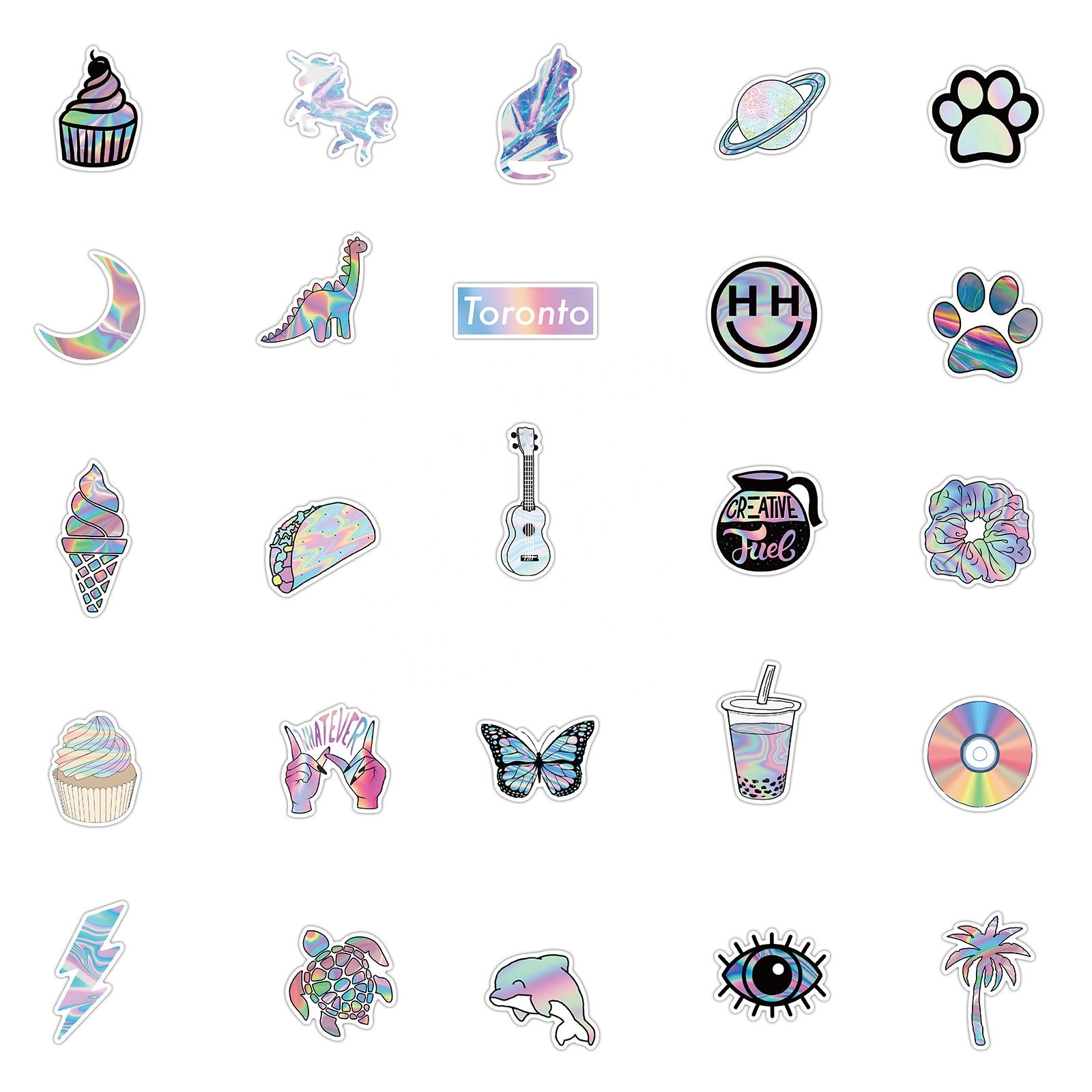 Effect Holographic and Hologram Custom Sticker Printer Waterproof Carton Vinyls Stickers for Laptop Rainbow Adhesive Sticker
