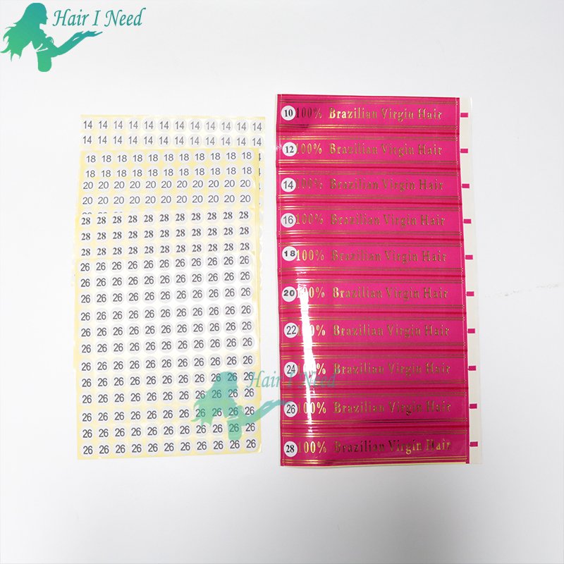 Consecutive adhesive Paper Printed Number Stickers for hair length 10 inch to 32 inch