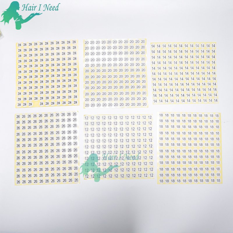 Consecutive adhesive Paper Printed Number Stickers for hair length 10 inch to 32 inch