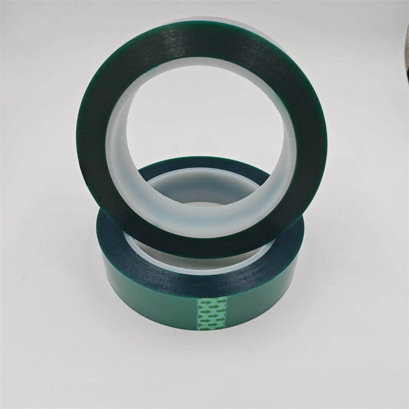 high heat 220 degree green pet film high temperature masking silicone adhesive polyester tape