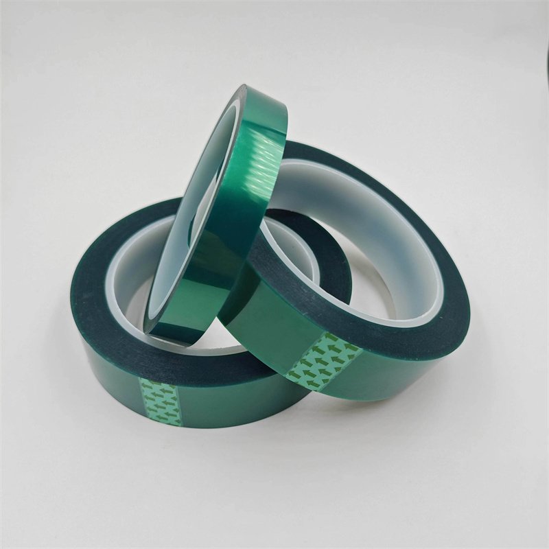 high heat 220 degree green pet film high temperature masking silicone adhesive polyester tape