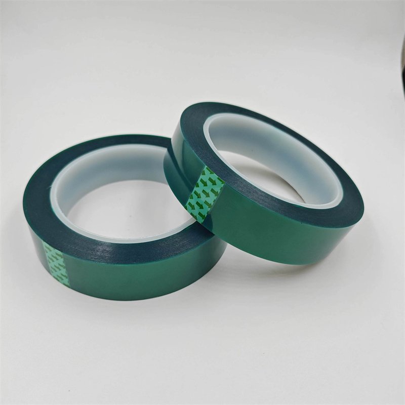 high heat 220 degree green pet film high temperature masking silicone adhesive polyester tape