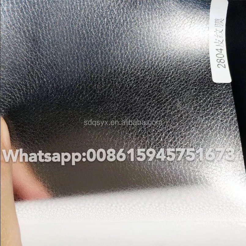 Clear PVC adhesive leather effect pvc texture lamination film