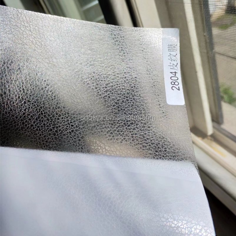 Clear PVC adhesive leather effect pvc texture lamination film