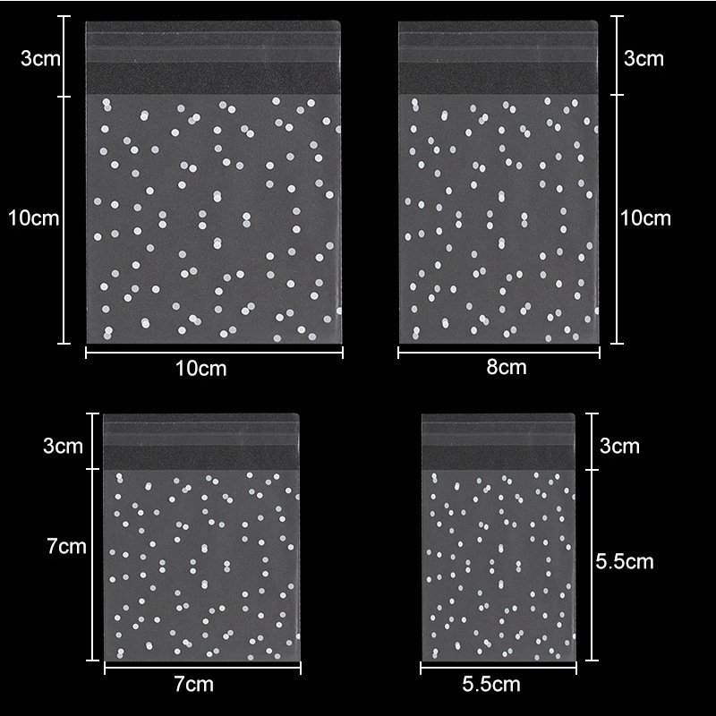 100 PCS Self Adhesive Cookie Bags Plastic Cellophane Pastry Treat Bags for Party Gift Giving Bakery Candy Chocolate