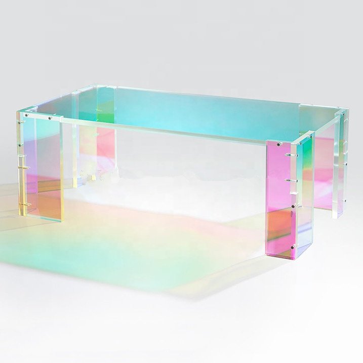 Self Adhesive 26 Micron USA Release Dichroic Rainbow Window Film For Acrylic And Building Glass