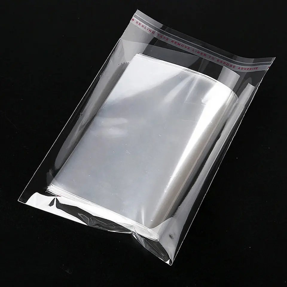 Custom Transparent Adhesive Cellophane Polybag Moisture-Proof Plastic OPP Bag Surface Gravure Printing for Clothing Packaging