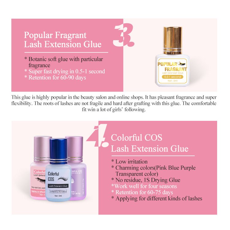 Fast Dry Retention 6-9 Weeks 5ml/10ml Eyelash Glue Eyelash Extension Glue Individual Eyelash Glue Adhesive
