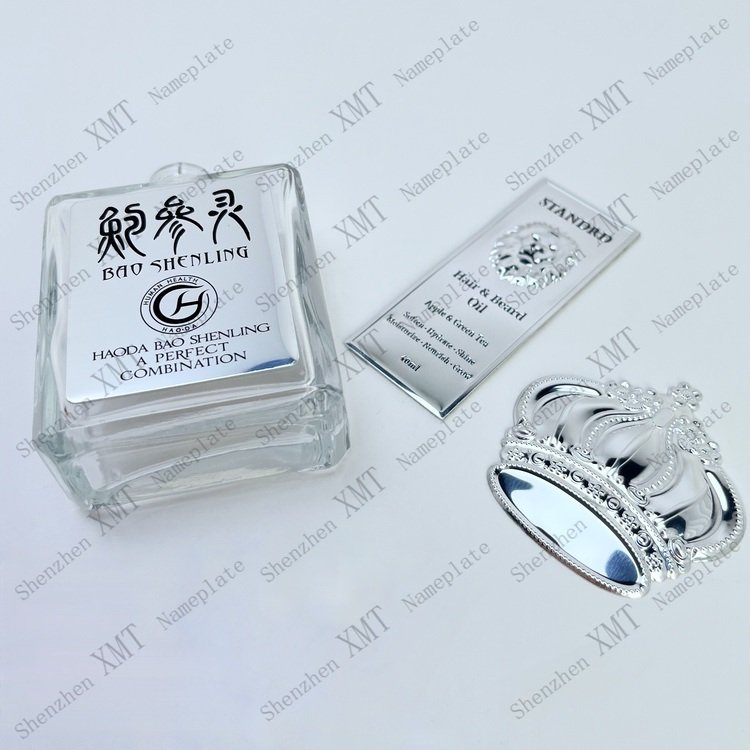 High Quality Golden Custom Logo Strong Adhesive Aluminum Stickers