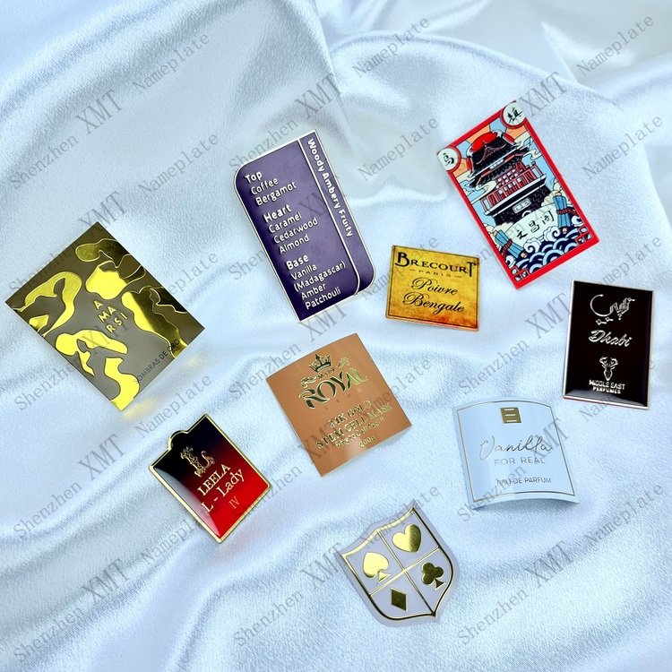 High Quality Golden Custom Logo Strong Adhesive Aluminum Stickers