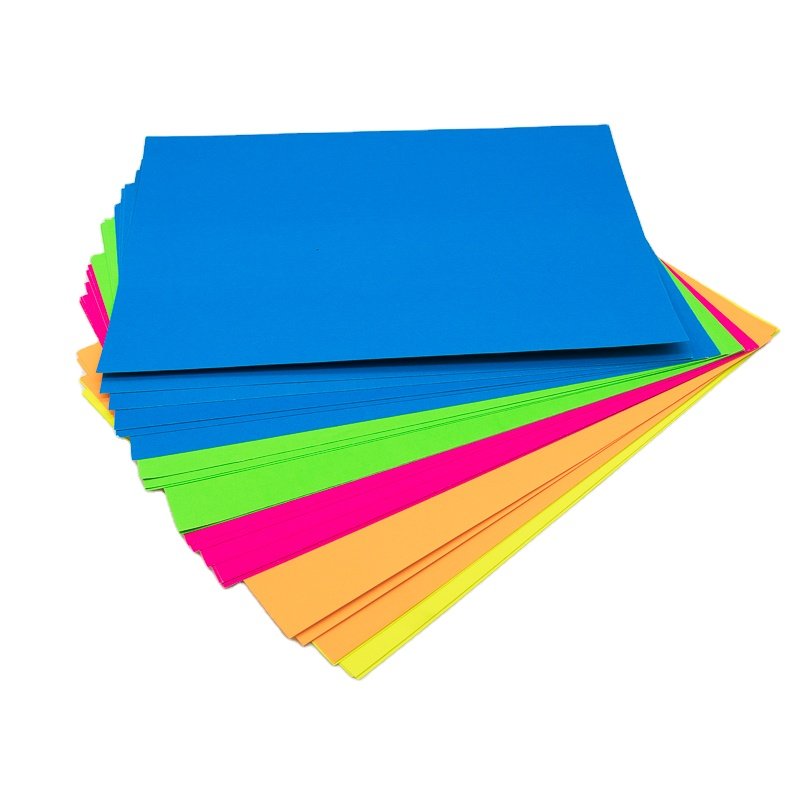 Self Adhesive Colorful Paper 80gsm Fluorescent Green/Red/Yellow/Orange Paper Sticker