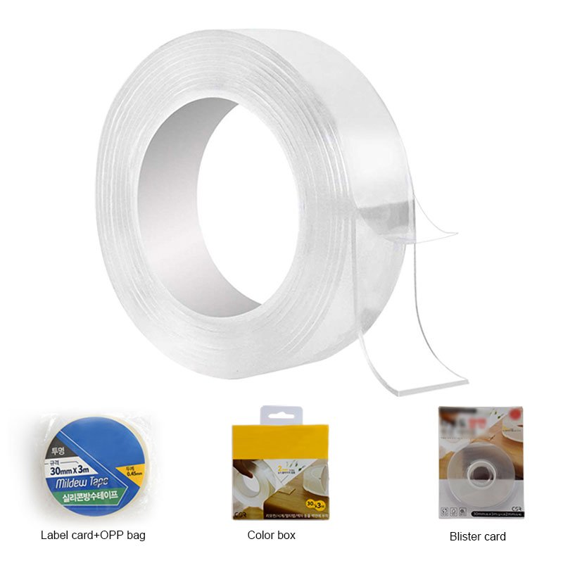 EONBON Removable Double Sided Washable Adhesive Tape, Reusable Transparent Grip Tape Nano Tape for Photo