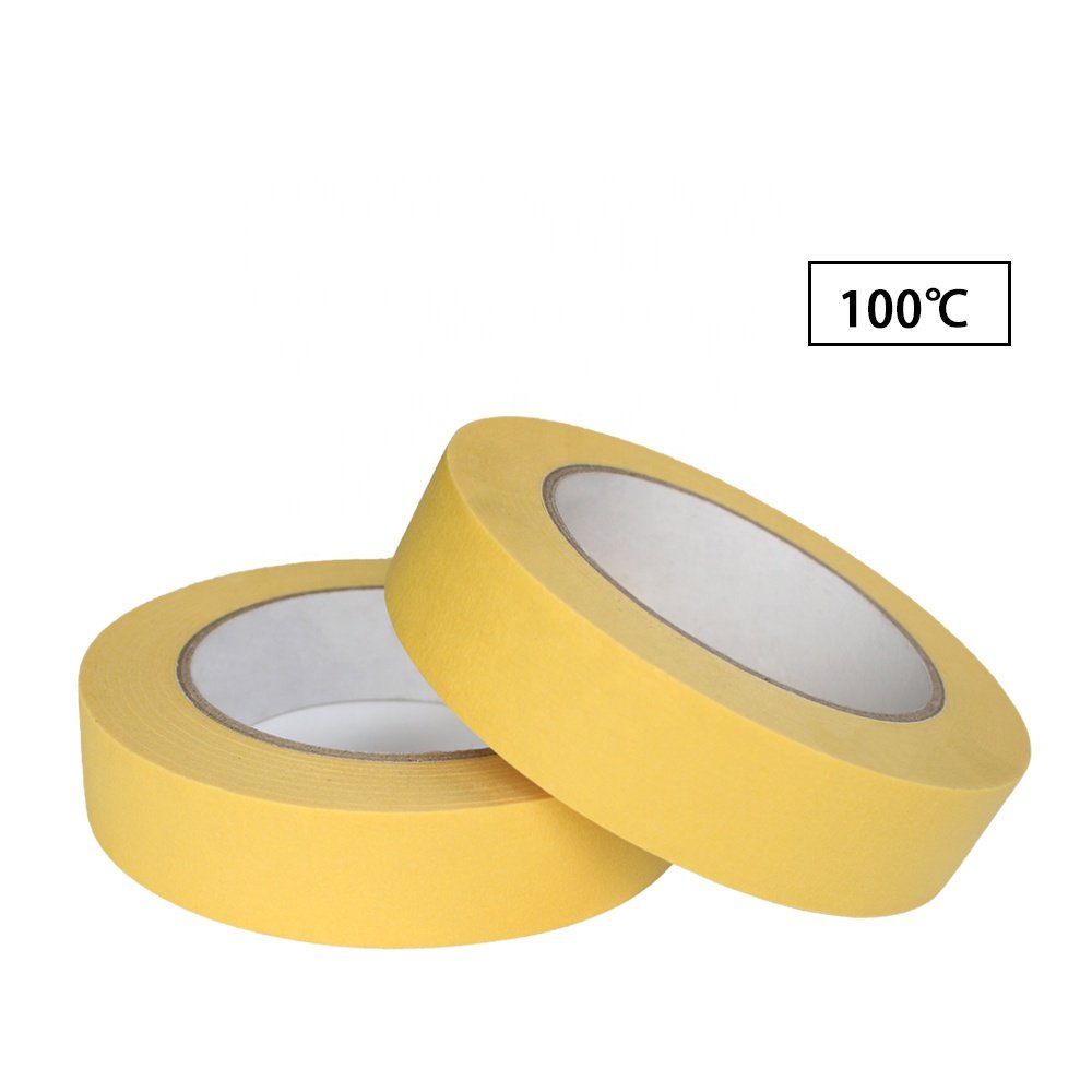 1- Recyclable High Temperature Resistant No-Residual Automotive Spray Paint Crepe Paper Masking Self Adhesive Tape