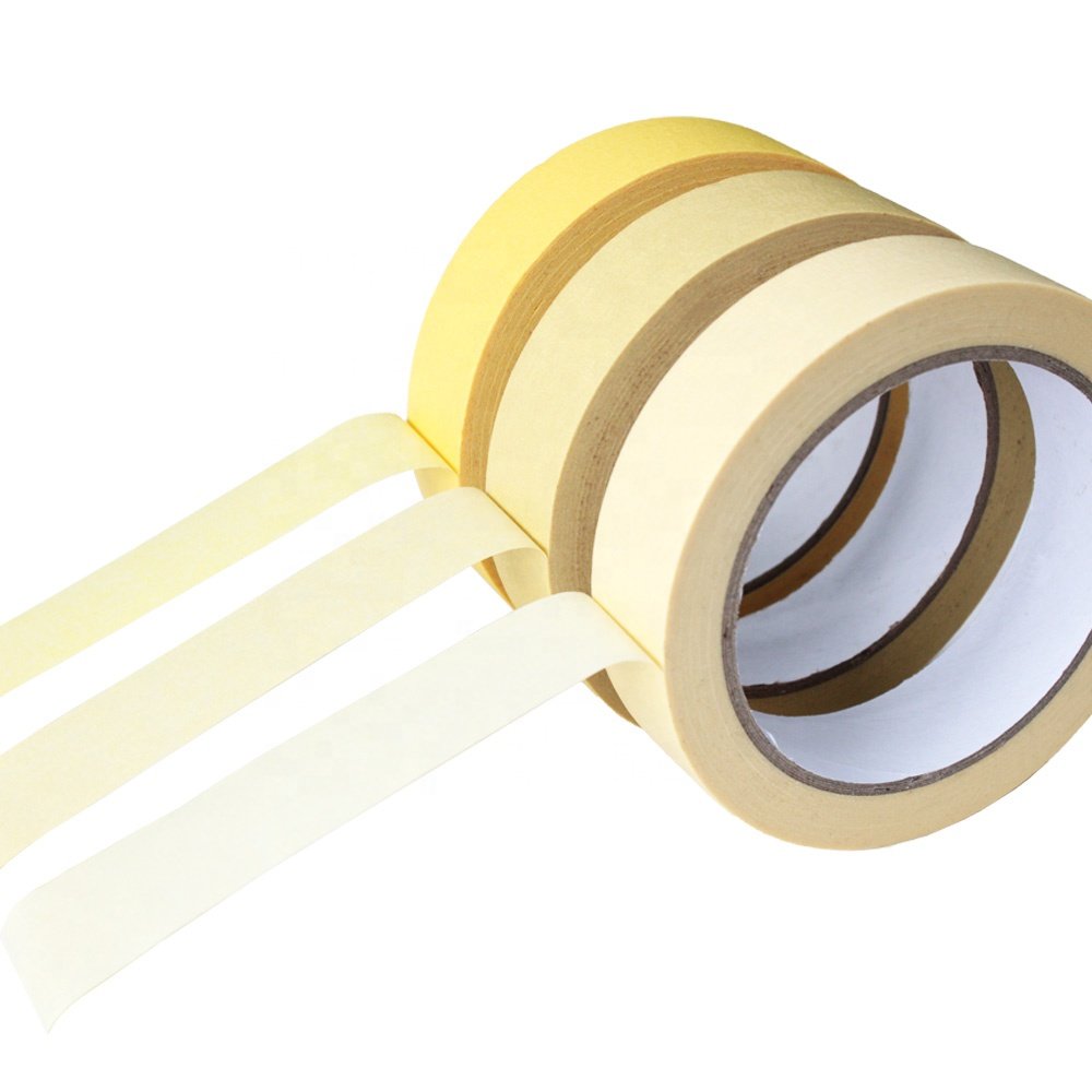 1- Recyclable High Temperature Resistant No-Residual Automotive Spray Paint Crepe Paper Masking Self Adhesive Tape
