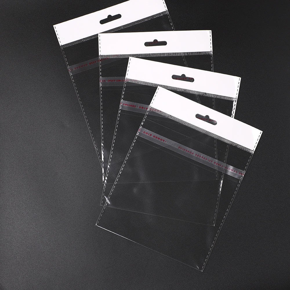 Reusable Transparent Cellophane OPP Bags Self Adhesive Header Bag For Product Exhibition Custom Printing Multiple sizes